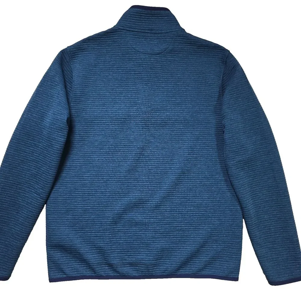 J.Crew Authentic Fleece Mens Medium Heritage Snap Neck Blue Sweater